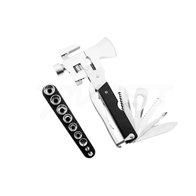 Hatchet-Hammer Multi-Tool with Socket Bits Black