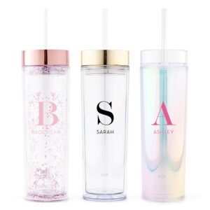 Personalised Skinny Tumbler with Straw