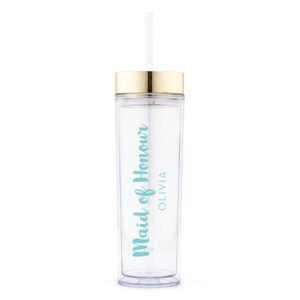 Personalised Skinny Tumbler with Straw