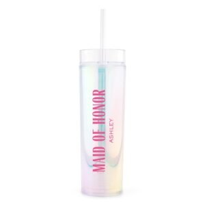 Personalised Skinny Tumbler with Straw