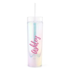 Personalised Skinny Tumbler with Straw