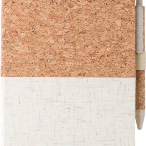Cork and Linen Cover Notebook with Pen