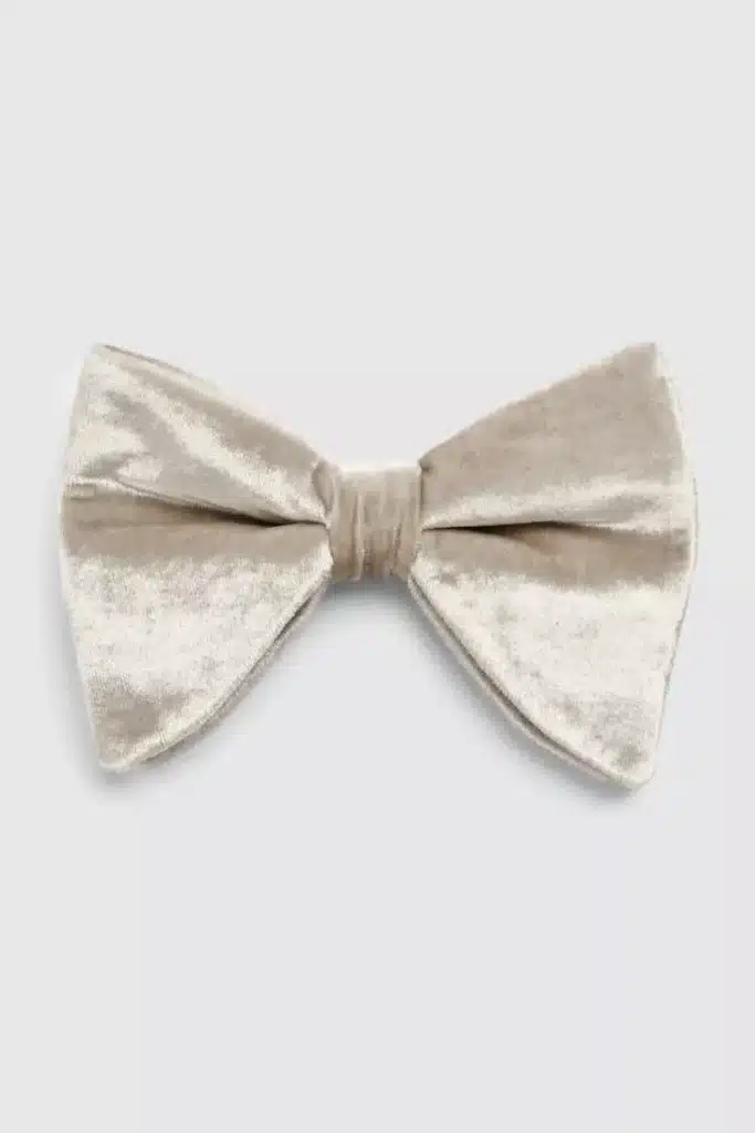 Champagne Velvet Bow Tie