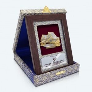 Framed Relief Plaque Traditional House in Songket Box