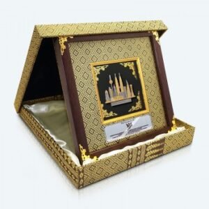 Framed Relief Plaque KL Skyline in Gold Songket Box