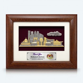 Framed Relief Plaque Modern KL Skyline Thank You
