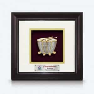 Framed Relief Plaque Traditional Drum Small Square