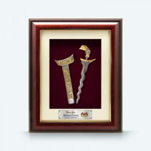 Framed Relief Plaque Keris and Sheath Gloss Frame