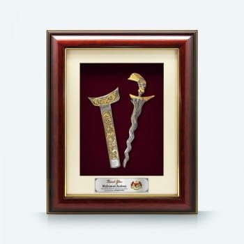 Framed Relief Plaque Keris and Sheath Gloss Frame