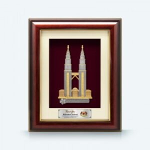 Framed Relief Plaque Petronas Twin Towers Gloss Frame