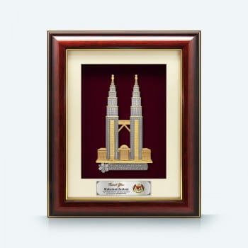 Framed Relief Plaque Petronas Twin Towers Gloss Frame