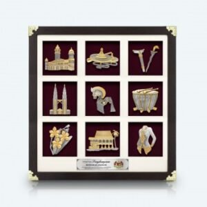 Framed Relief Plaque Nine-Panel Malaysian Heritage