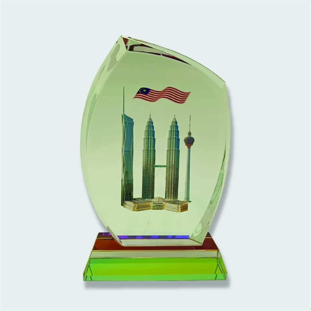 Clear Award with Green Edges and Petronas Print