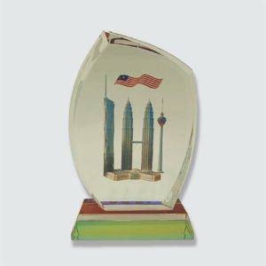 Clear Award with Green Edges and Petronas Print