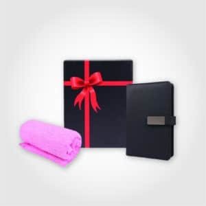 Towel and Notebook Welcome Gift Box Set
