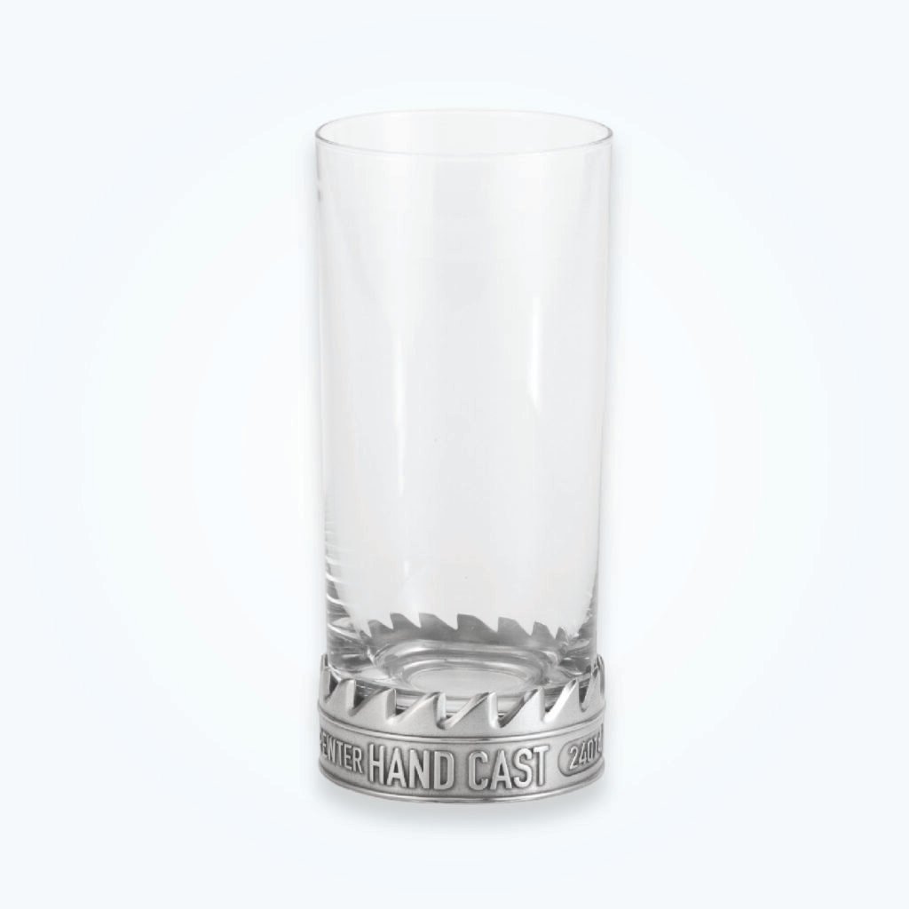 Highball Glass with Hand-Cast Pewter Base