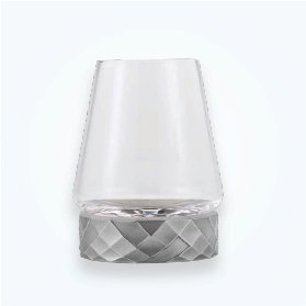 Glass Tumbler with Pewter Diamond Base