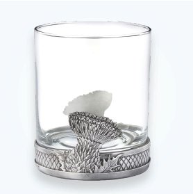 Rocks Glass with Pewter Thistle Base