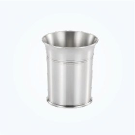 Small Tapered Pewter Cup with Ring Bands