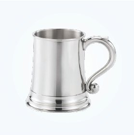 Polished Pewter Tankard with Flared Foot