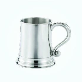 Compact Polished Pewter Tankard