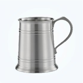 Medium Satin Ringed Pewter Tankard