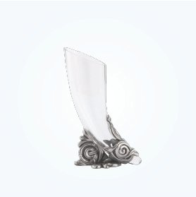 Angled Crystal Plaque on Pewter Wave Base