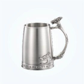 Pewter Tankard with Sculpted Animal Handle