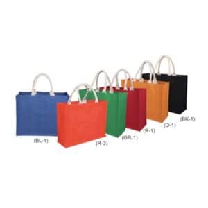 Jute Tote Bag with Colour Side Gussets