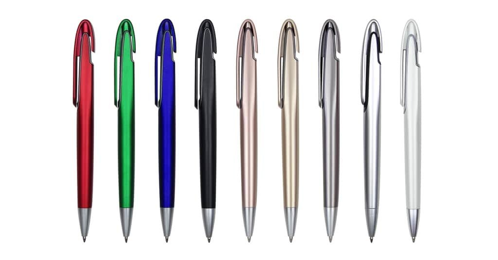 Metallic Barrel Click Pen in Nine Colours