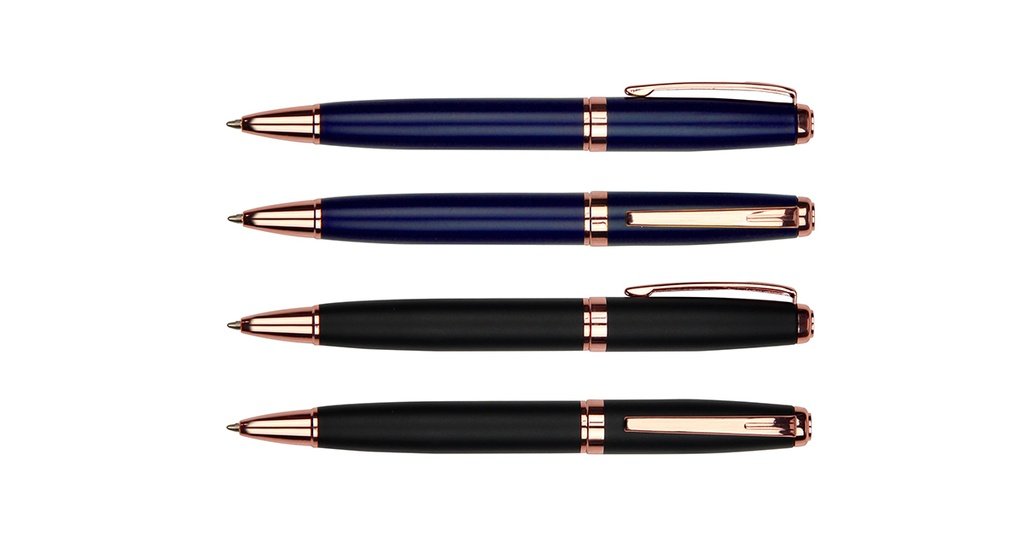 Executive Ballpoint Pen with Rose-Gold Trim
