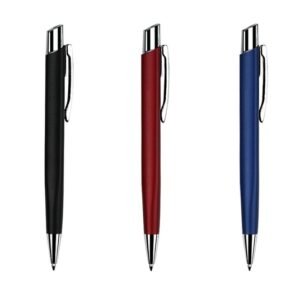 Metal Click Pen in Black Burgundy and Navy