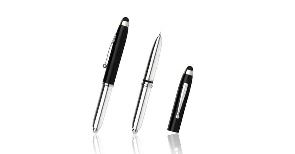 Black and Silver Stylus Pen with Cap