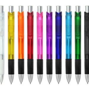 Translucent Colour Click Pen with Black Grip