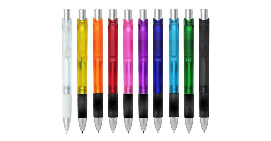 Translucent Colour Click Pen with Black Grip