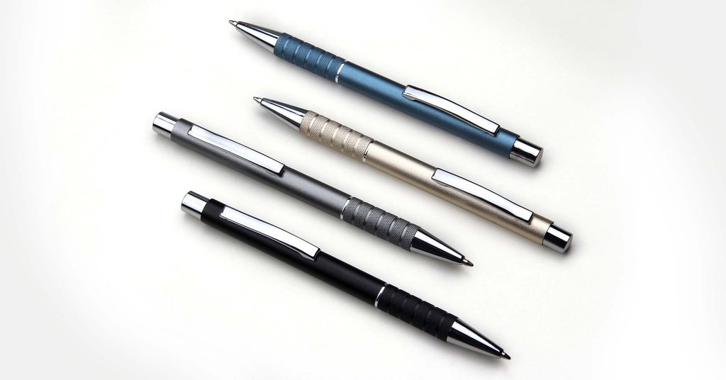 Metal Pen with Textured Grip Set