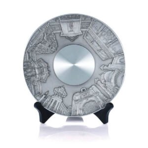 Pewter Plate with Heritage Building Border