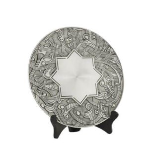 Pewter Plate with Eight-Point Star Centre