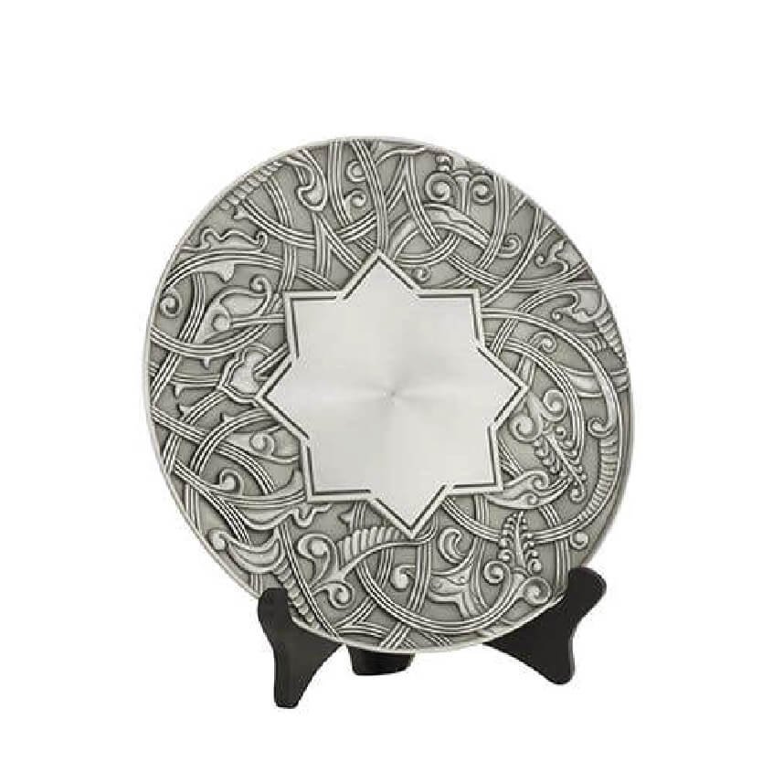 Pewter Plate with Eight-Point Star Centre