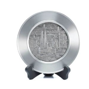 Pewter Plate with Kuala Lumpur Skyline Centre