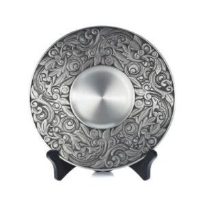 Pewter Plate with All-Over Floral Scroll