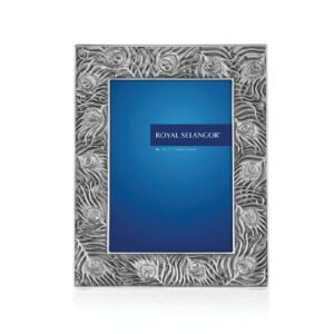 Pewter Photo Frame with Feather Relief