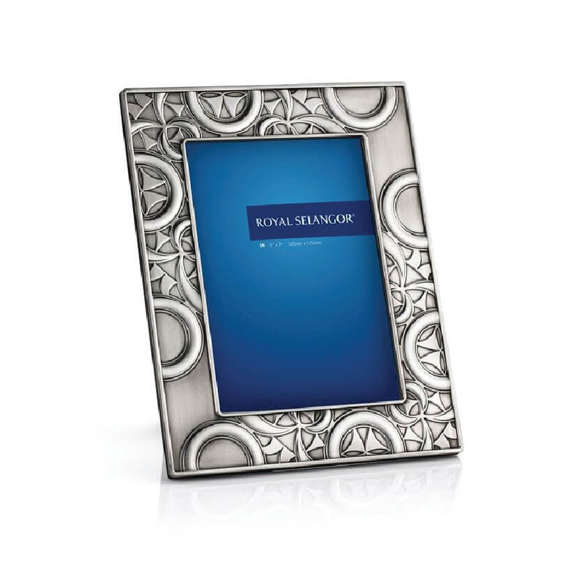 Pewter Photo Frame with Art Deco Relief