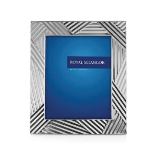 Pewter Photo Frame with Diagonal Stripes