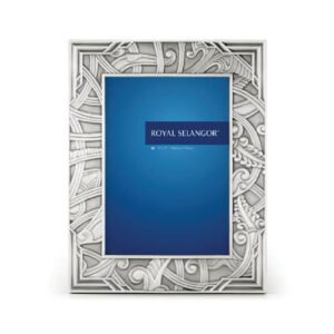 Pewter Photo Frame with Floral Scroll Border
