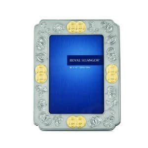 Pewter Photo Frame with Gold-Tone Accents