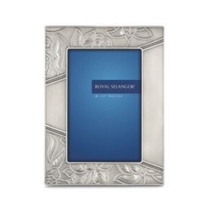 Satin Pewter Frame with Etched Floral Corners