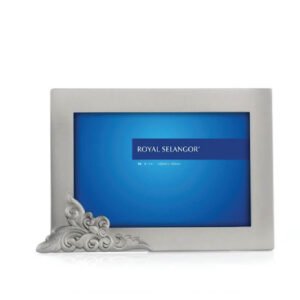 Landscape Pewter Frame with Floral Corner