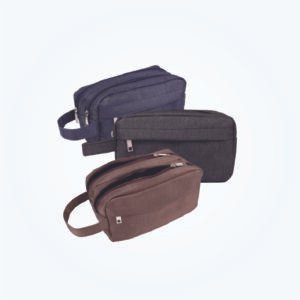 Double-Zip Toiletries Pouch with Wrist Strap