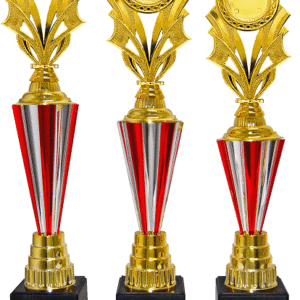 Red and Silver Striped Star Emblem Trophy
